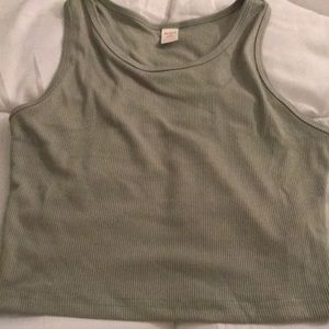 green tank top
